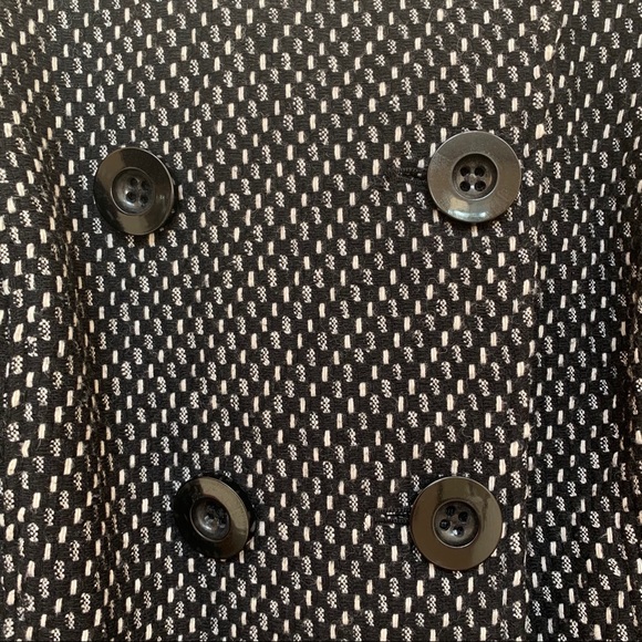 Charter Club Woman Black White Wool Peacoat Jacket B9/2 - Picture 3 of 7